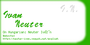 ivan neuter business card